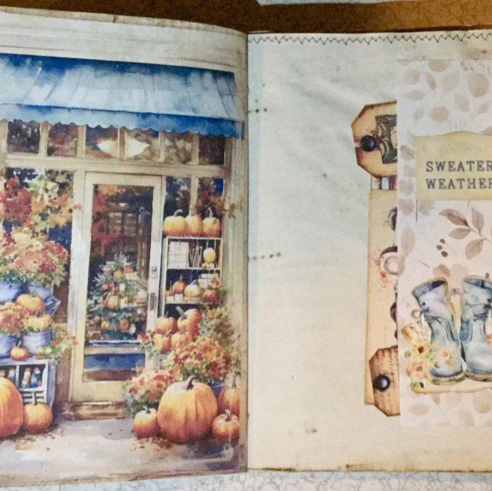 🥮 Charming Grateful Pumpkin 🕋 Spice Vintage Journal ☕